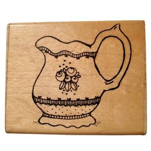 Rubber Stamps Victorian Teapot Wood Mounted